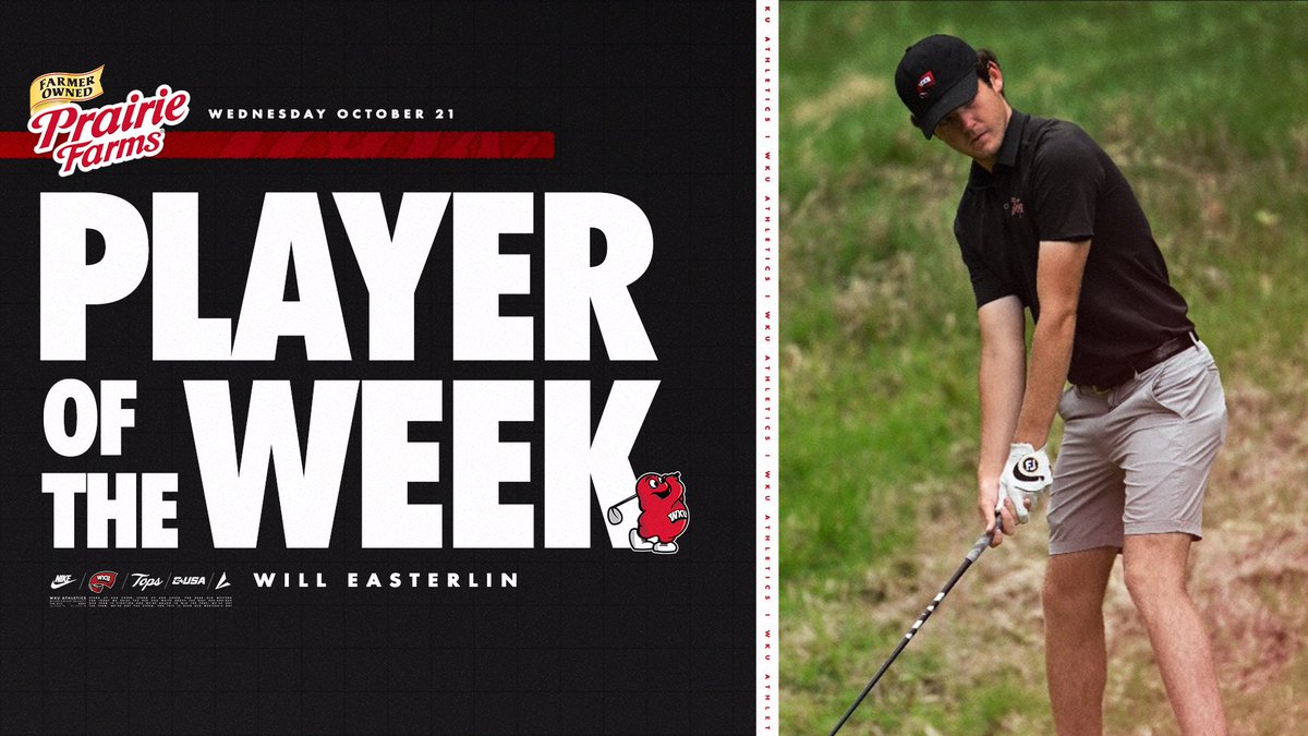 WKUSports's tweet photo. A 𝙜𝙤𝙪𝙙𝙖 day on the greens ⛳️🧀

The @PFDairy Player of the Week is WKU men’s golf sophomore Will Easterlin

#GoTops | @WKUMensGolf https://t.co/i9lqSZpDKP