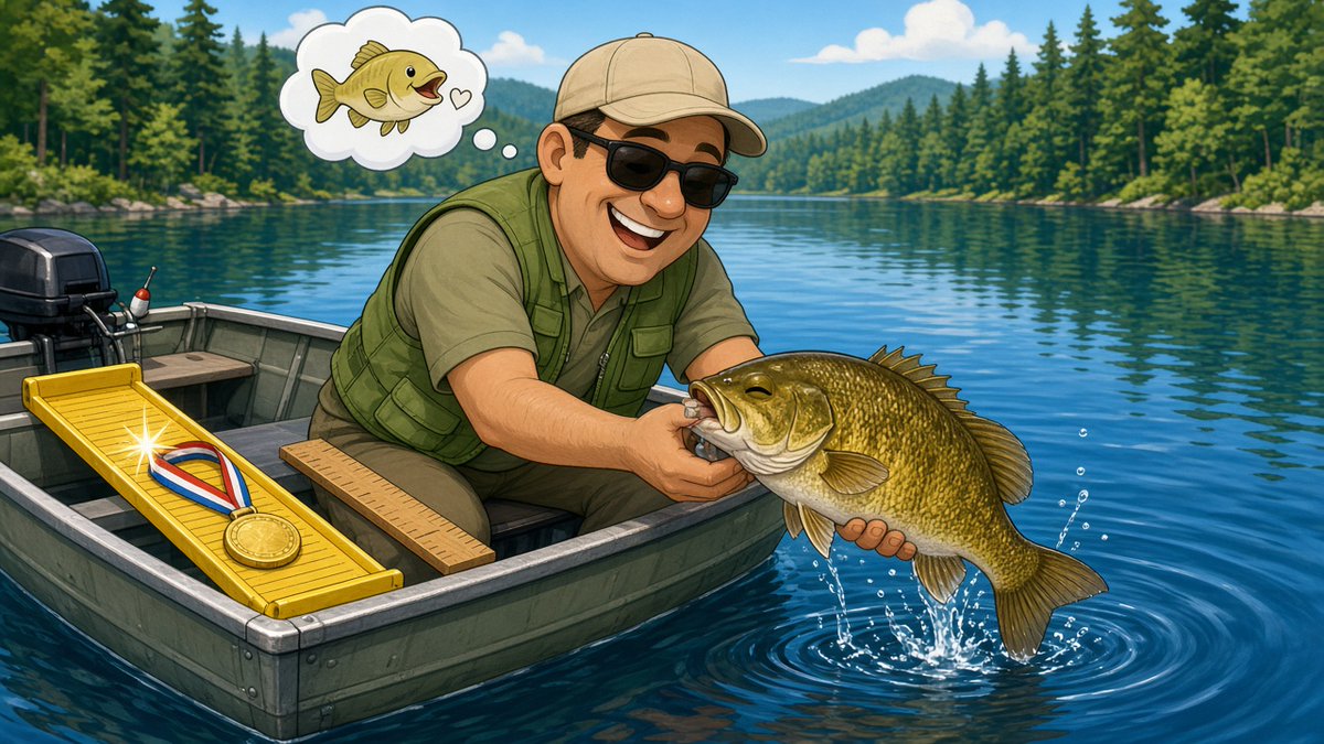reelfishing247's tweet photo. You couldn't make this up 🎣 A Montana angler caught an 8lb 6oz smallmouth bass on a homemade lure, measured it and let it go. At home he found it beat the world length record. He'd used a regular board. The certified one was in the boat. (via Field &amp; Stream) #bassfishing https://t.co/ATOolYvvOo