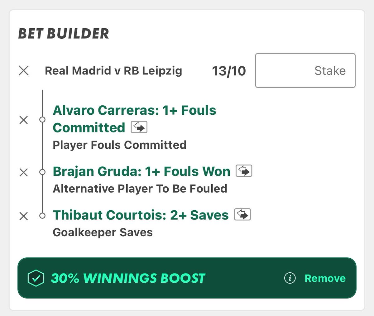 HitRateBets's tweet photo. Real Madrid vs Leipzig 

Courtois saves 4,4,4,5,1,6,7,4,1,2,2,0,6,1,5
Carreras fouls 1,0,1,0,1,4,0,3,1,1,1,0,2,0,3,1,1
Gruda fouls won 3,2,2,2,2,2,1,0,1,4,0,0,4

1,0.25 units + boost 

📊 @StatsHubCom https://t.co/LTSBCAAj35