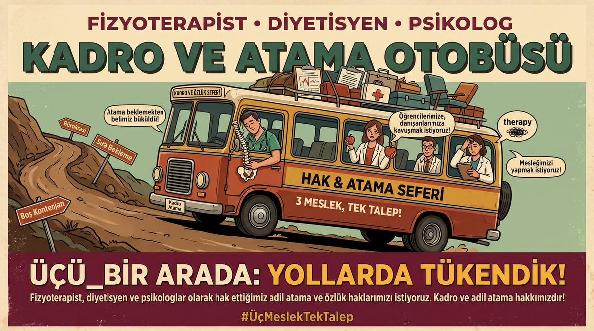 pyrbrc's tweet photo. @drmemisoglu Hareketimiz için Fizyoterapist, beslenmemiz için Diyetisyen, ruh sağlığımız için Psikolog! Toplum sağlığı için bu 3 branş ayrılmaz bir bütündür. 38 bin personel alımında adil ve yüksek kadro bekliyoruz.
#ÜçMeslekTekTalep
@drmemisoglu @saglikbakanligi @edipuzen @sagliksen https://t.co/a8TmqSVrKu