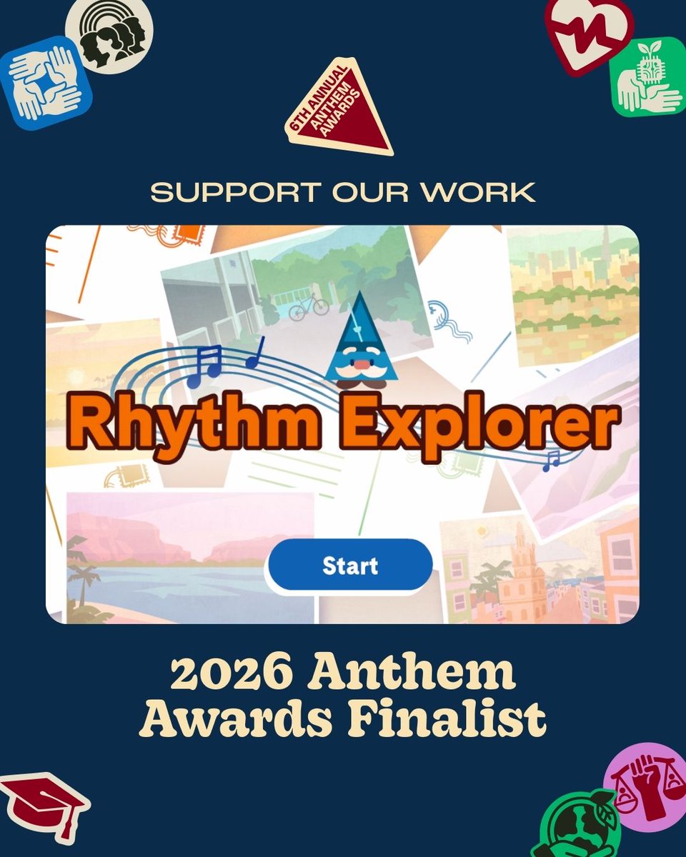 FVStudioBoston's tweet photo. We are excited to share that “Rhythm Explorer,” @carnegiehall’s rhythm game created in collaboration with FableVision Studios, is an @anthemawards finalist! Vote for “Rhythm Explorer” in the Education, Art and Culture category by October 29.
https://t.co/HQaDs5C2Kk https://t.co/LYLO6l8WAL