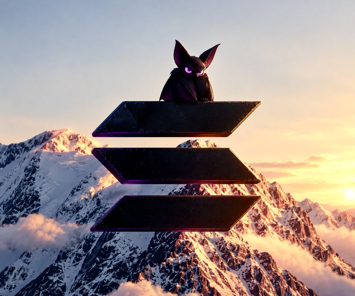 BatzzCoin's tweet photo. Alpenglow mode 🏔️

Some climb mountains. Others were born to fly above them. 💜🦇

#Solana #Batz #Pumpfun https://t.co/Q1DYYXqsBl