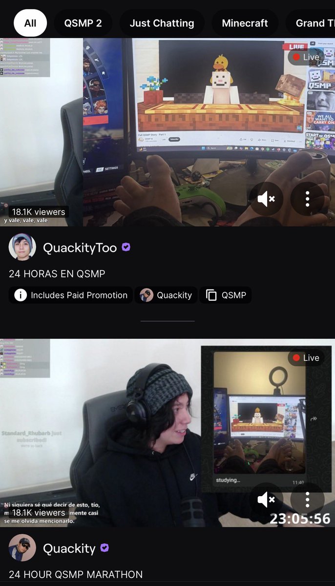 kzxcoffee's tweet photo. wtfff quackity y elquackity prendiendo al mismo tiempo que onda (ignoren las patas) https://t.co/mQW51JaA9r