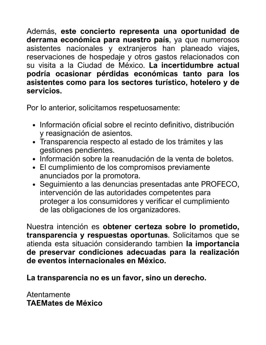 ekkarla54's tweet photo. A 9 días y no hay una respuesta clara. Estamos tristes x esta situación.
#NeedAnswersNow_Liminal_CDMX
#RespectTAEMates
#Claridad_Liminal_TAEMIN_CDMX
#LaInformaciónEsUnDerecho
@ZepedaBros
@Tixr_
@AtencionProfeco
@Profeco
@Taemin_Xoalsox_
@TAEMIN_STAFF
@Claudiashein https://t.co/yp6BX3S2rl