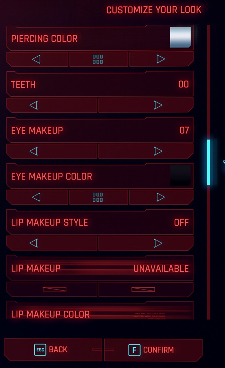 DXFromYT's tweet photo. Was asked for the customization sliders for my Fem V in Cyberpunk 2077. Here you go! https://t.co/B1UwU9O7cw