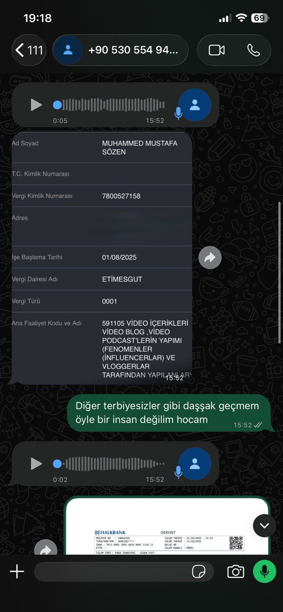 eminbeyy61's tweet photo. Muhammet Mustafa Sözen’den yeni açtığım iş yerim için hayırlı olsun videosu çekmesini istedim ve ücretini gönderdim. Vergi belgesi göndererek güven verdi ancak parayı aldıktan sonra videoyu göndermeden beni engelledi. Dekont ve yazışmalar elimde. Hakkımı hukuki yollarla arıcam https://t.co/ekJgSN7E25