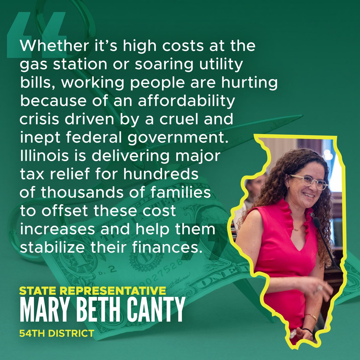RepMBC's tweet photo. While the federal government drives up costs with foreign wars and misguided trade policies, IL cut more than $600 million in taxes for over 950k families. In 2025, the IL Earned Income Tax Credit (EITC) and Child Tax Credit (CTC) together saved recipients an average of $1,460. https://t.co/lGO9M2gM2C