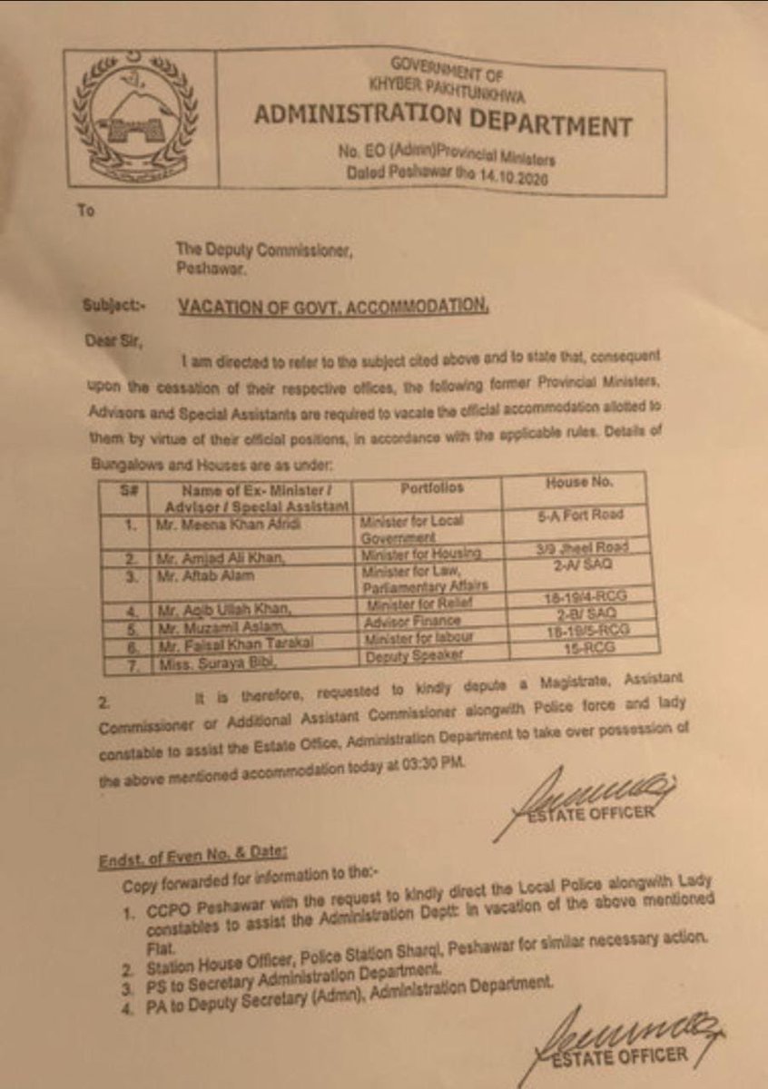 RanamananISF's tweet photo. غیر فعال کابینہ ممبران جس میں مینا خان آفریدی،  ڈاکٹر امجد، آفتاب عالم، عاقب اللہ، مزمل اسلم اور فیصل ترکئی شامل ہیں. 

آن کو بھی سرکاری گھر خالی کرانے کا حکم دیا گیا تھا

تمام ممبران نے سرکاری گھر خالی کرا دئیے ہیں. https://t.co/cxCSS3GhaC