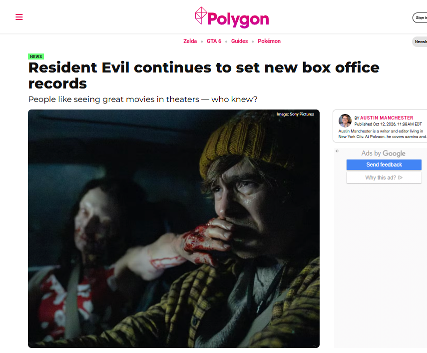 SYACVG's tweet photo. 2026's Resident Evil is the highest-grossing film in the franchise and the highest-grossing film directed by Zach Cregger. https://t.co/F5lN3aA0uQ