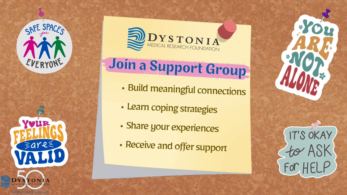 dmrf's tweet photo. Having dystonia can be a stressful experience. The DMRF offers support groups and educational materials to let people with dystonia know that they are not alone.

#dystonia #dmrf #dystoniafoundation https://t.co/IRbjTsjTaA