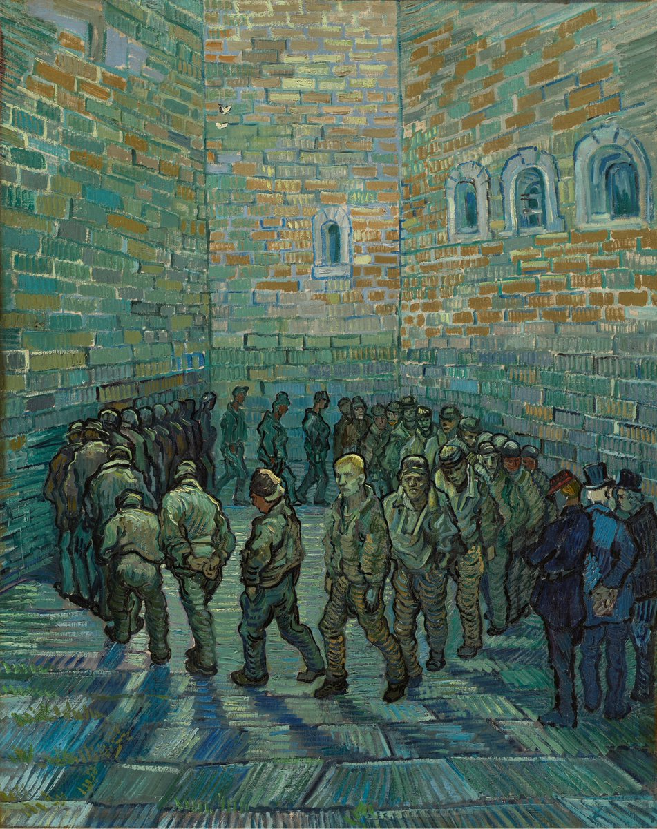 DailyClassicArt's tweet photo. Vincent van Gogh - "The Prison Courtyard" (1890) https://t.co/vd1JmnRMPg
