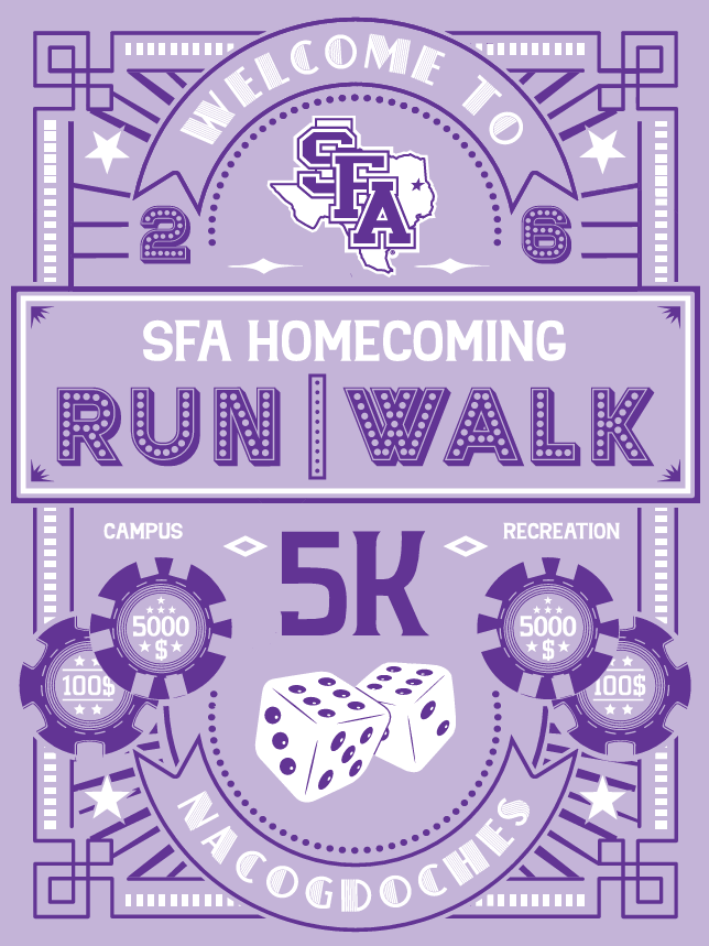SFASU's tweet photo. Lace up, Lumberjacks! 👟🪓

Get moving for a great cause at tomorrow's SFA Homecoming 5K. Whether you're running the 5K or taking a more relaxed 1-mile route, every step supports student scholarships at SFA.

📅 Thursday, Oct. 22
⏰ 6 p.m.
📍 Southern Roundabout near the Baker Pattillo Student Center

Register today: https://t.co/zLyKmXRxfl

#SFAHomecoming #AxeEm
