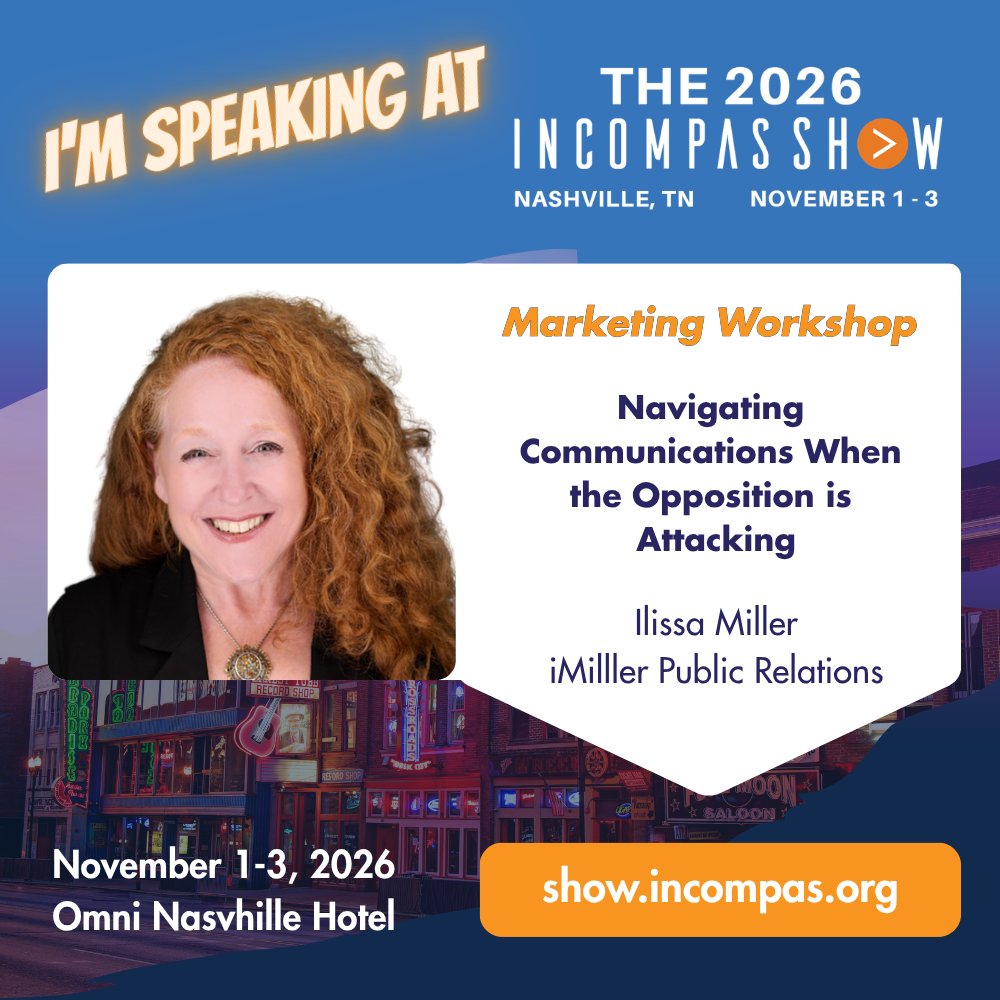 iMillerPR's tweet photo. Join @ilissanyc at @INCOMPAS for “Navigating Communications When the Opposition Is Attacking.” Learn how empathy and strategic communication can build trust and navigate community concerns. Register: https://t.co/ZauXrvHnNX #iMPR #INCOMPAS #DataCenter #CommunityEngagement https://t.co/XRsArqt8FP
