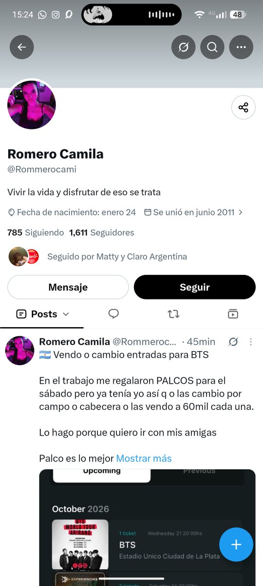 isradiatecyrus's tweet photo. ESTÁN ESTAFANDO GENTE EN ESTA CUENTA DENUNCIEN
@Rommerocami 
#BTS #ESTAFABTS #ESTAFADOR https://t.co/34GLwWzbNq