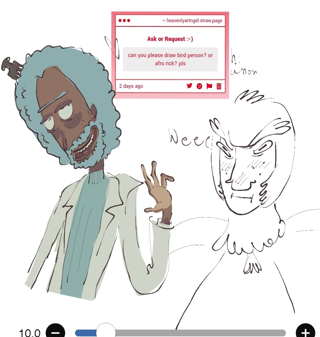 heavenlyartngel's tweet photo. Hi anon.  Sorry i suck at drawing Birdperson https://t.co/HnNzbald4F