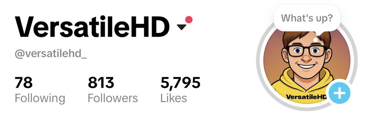 VersatileHD_'s tweet photo. 2 goals today. 800 on tiktok. 2270 on YouTube. Thank you 🥰 https://t.co/tLtxRDth1J