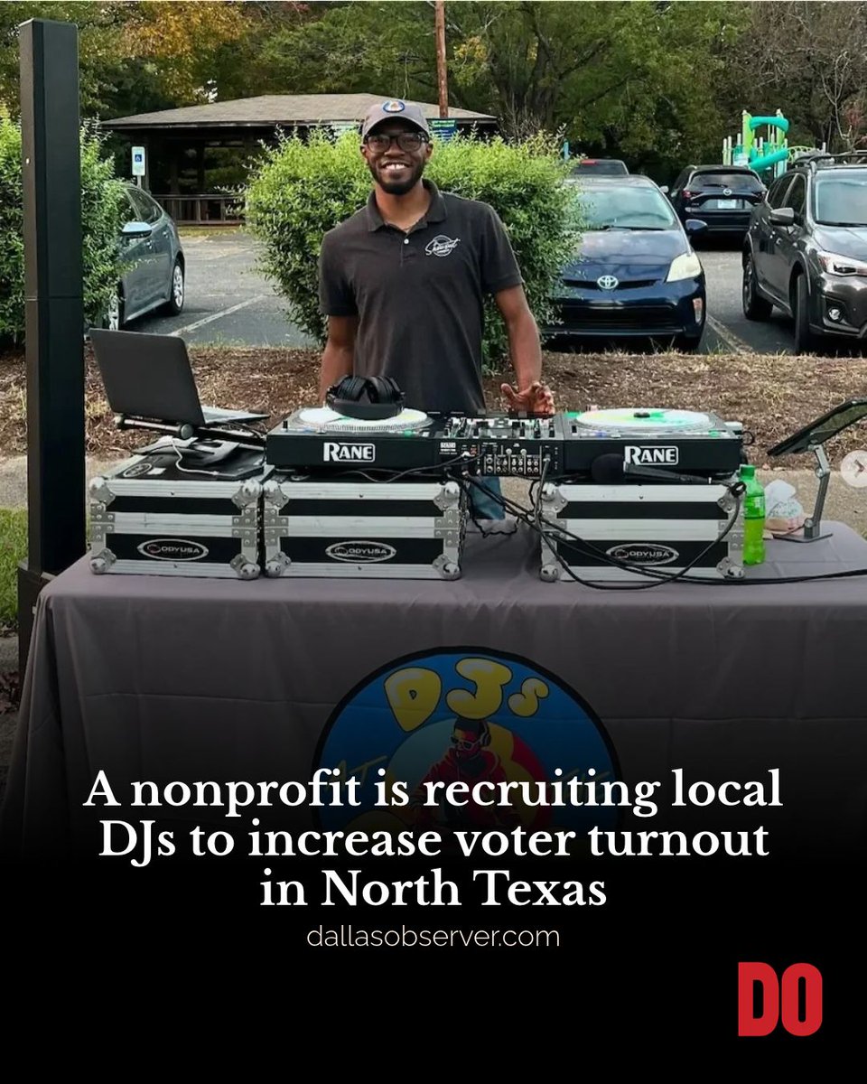 dallas_observer's tweet photo. DJs at the Polls, a Philadelphia-based nonpartisan nonprofit, has a new approach to increasing voter turnout amongst minority populations: music: https://t.co/2dIeo0KpAm https://t.co/vmCpvEXmyq