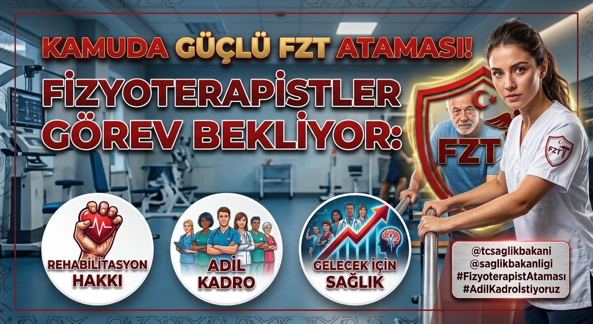 ayseyalabik39's tweet photo. Rehabilitasyon sürecinin kalbi fizyoterapidir. Hastalarımızın hareket özgürlüğüne kavuşması ve nitelikli sağlık hizmeti alabilmesi için kamu hastanelerinde fizyoterapist istihdamı artırılmalıdır. 38 bin atamada sesimizi duyun!
#ÜçMeslekTekTalep @edipuzen @saglikbakanligi https://t.co/QTS1LhThOR