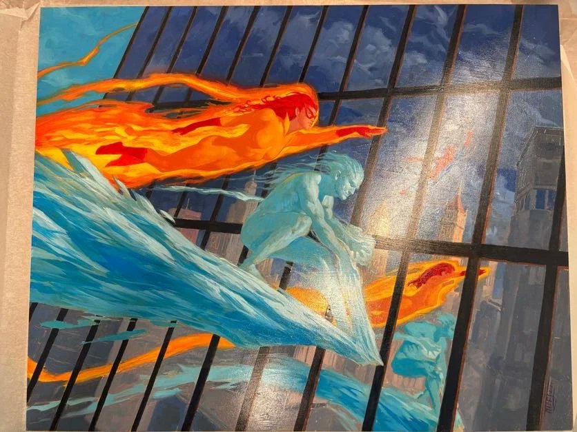 ComicCrusaders's tweet photo. Firestar and Iceman by Tyler Jacobson #comics #comicrt #art #comicbookart https://t.co/o53iUKzLaa