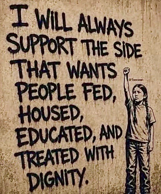 LeedsLeftWing's tweet photo. Politics gets deliberately clouded by party tribes, Westminster spin, and endless media circus. But strip away the noise, and the only test that matters is simple: do your policies make sure ordinary folk are fed, housed, educated, and treated with basic human dignity?

If they don’t, you aren't governing—you’re just managing decline and protecting extreme wealth. 🌹
