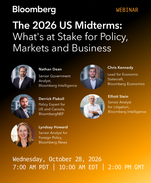 nathandeanDC's tweet photo. One of the things I'm extremely proud of is how the @BBGIntelligence, Bloomberg @economics  and @BloombergNEF policy analysts come together and work an issue from multiple angles, all the time advising our clients on exactly what they need to know for their portfolios and investments.

So on October 28 at 10:00 a.m. Eastern, please join us for a live briefing on the US midterms and how the outcome will reset the policy and regulatory outlook.

Registration link: https://t.co/e9BMo16ZTE