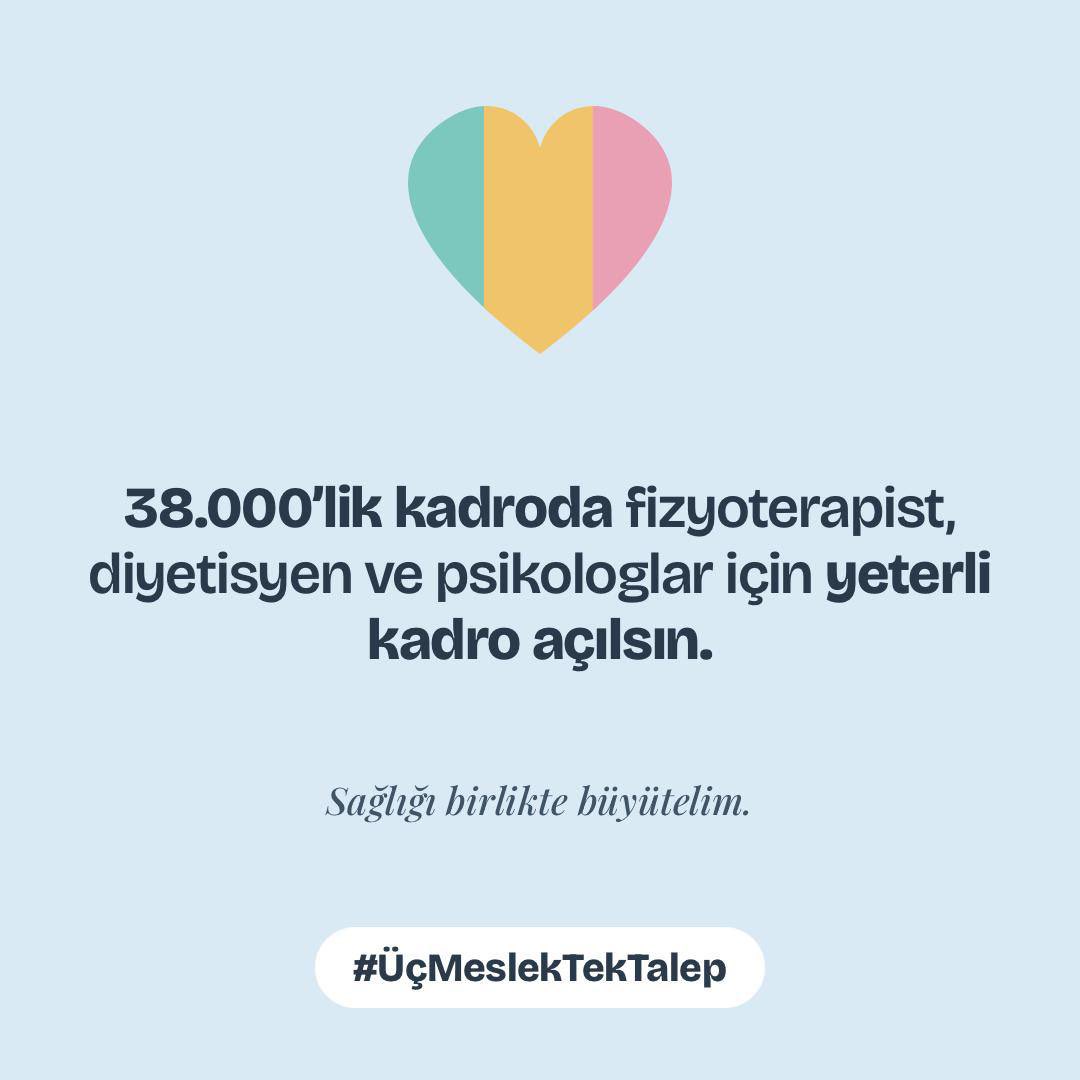 nsonmezz1's tweet photo. @edipuzen Hareketimiz için Fizyoterapist, beslenmemiz için Diyetisyen, ruh sağlığımız için Psikolog! Toplum sağlığı için bu 3 branş ayrılmaz bir bütündür. 38 bin personel alımında adil ve yüksek kadro bekliyoruz!
#ÜçMeslekTekTalep
@drmemisoglu @saglikbakanligi @edipuzen @sagliksen https://t.co/wxybVRge4a