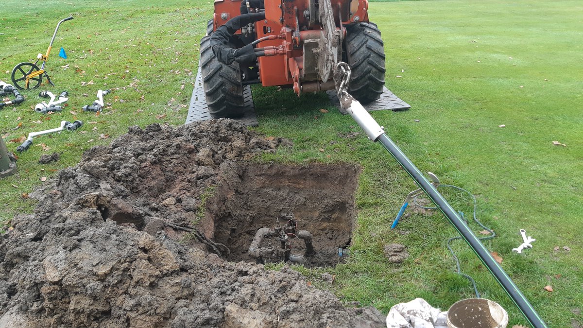 Clitheroegreens's tweet photo. All drains are now installed in the base of the putting green &amp; gravelled up, 110m altogether. Also new irrigation system being fitted for the new putting green &amp; 1st tee. https://t.co/EYmw4DCpxS