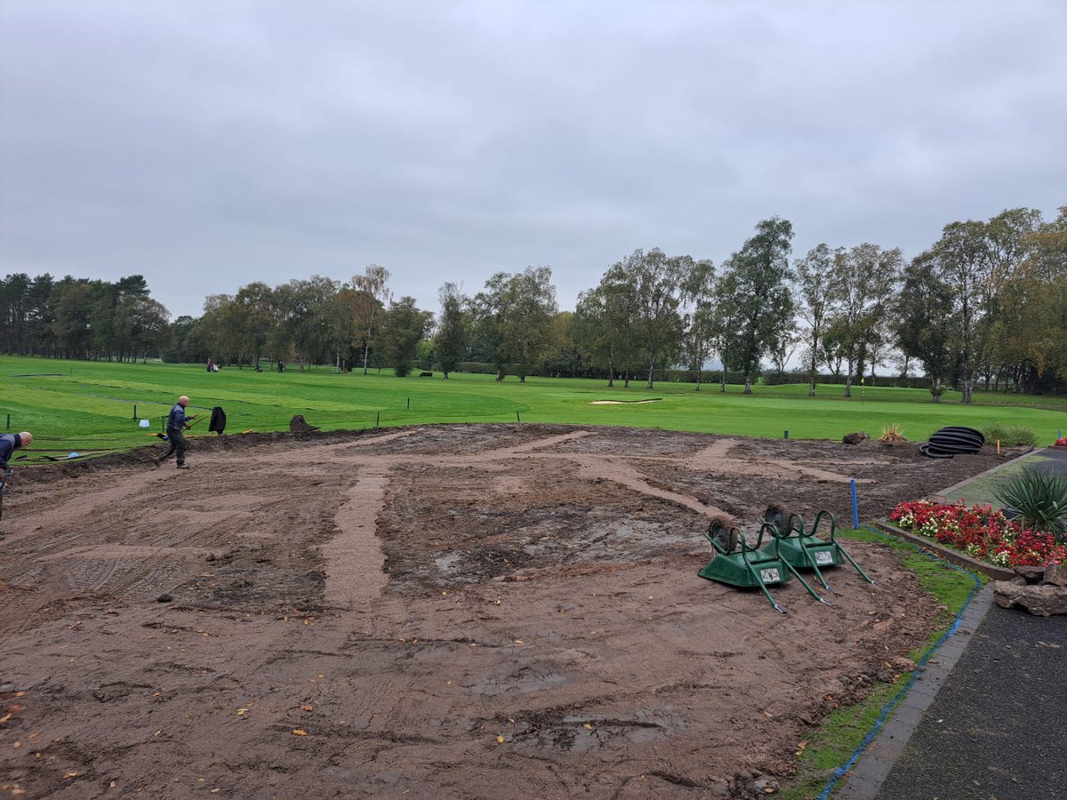 Clitheroegreens's tweet photo. All drains are now installed in the base of the putting green &amp; gravelled up, 110m altogether. Also new irrigation system being fitted for the new putting green &amp; 1st tee. https://t.co/EYmw4DCpxS