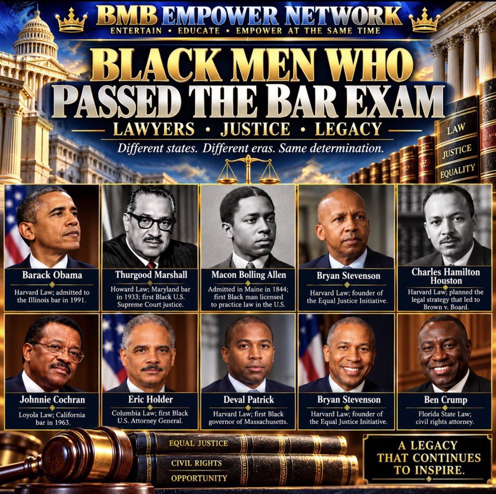 AuthorJoeNBrown's tweet photo. Black Men Who Passed The Bar.

Quick question. Did the current lame duck 🦆 pass the bar ? #BarExam https://t.co/akXVEtAQkI