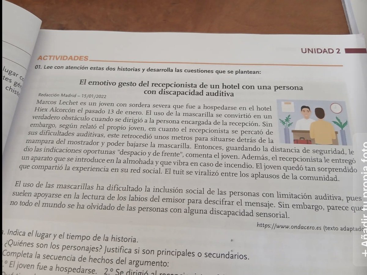 MLechet's tweet photo. 🥹❤️ Mi historia salió en decenas de medios, pero hoy me ha emocionado de una manera especial: ¡aparece en un libro de texto!

Nunca imaginé que aquel gesto de un recepcionista en Alcorcón, en 2022, llegaría tan lejos.

Hoy, saber que estudiantes leen mi historia me hace pensar que todo merece la pena. Ojalá ayude a construir un mundo con menos barreras y más empatía. ❤️