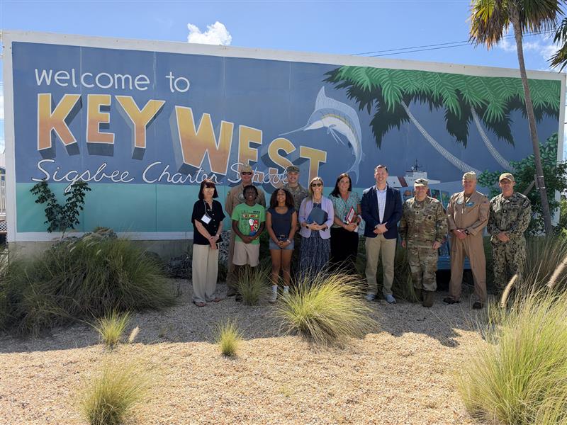 ASWMandRA's tweet photo. ASW(M&RA) Tim Dill visited Naval Air Station Key West with Rep. Carlos Gimenez (R-FL28), including stops at the installation command, Sigsbee Housing, Sigsbee Charter School, JIATF-S, NAS Sector Key West, and the Special Forces Underwater Operations School.  The visit highlighted how the joint, interagency teams at Key West are overcoming unique challenges to defend the homeland and restore the warrior ethos.