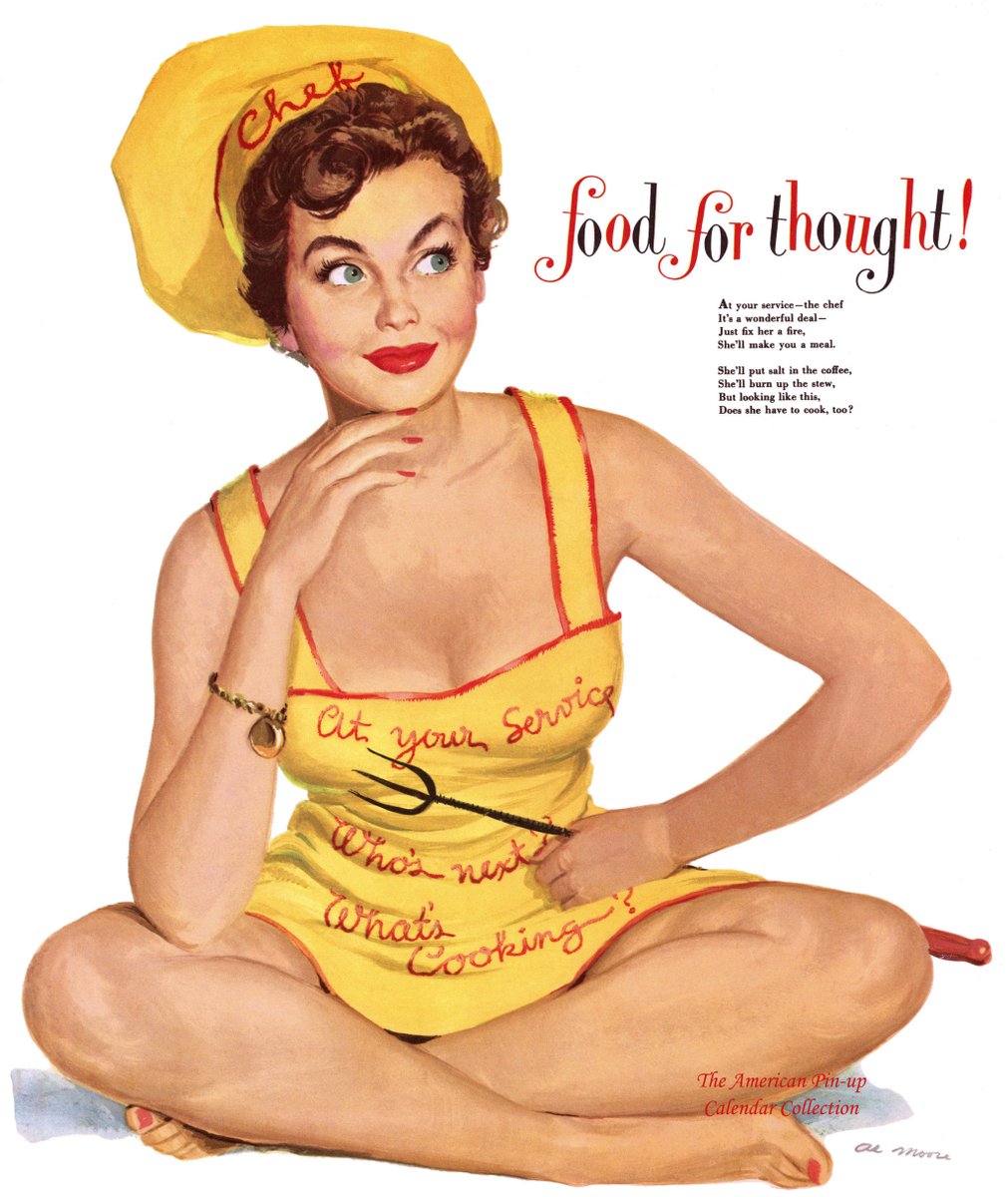 PulpCovers's tweet photo. Al Moore - "Food For Thought" - August 1951 Esquire Magazine Gatefold Illustration - The American Pin-up Calendar Collection 
https://t.co/1tnsM7h9Kp https://t.co/6CZni7GlwH