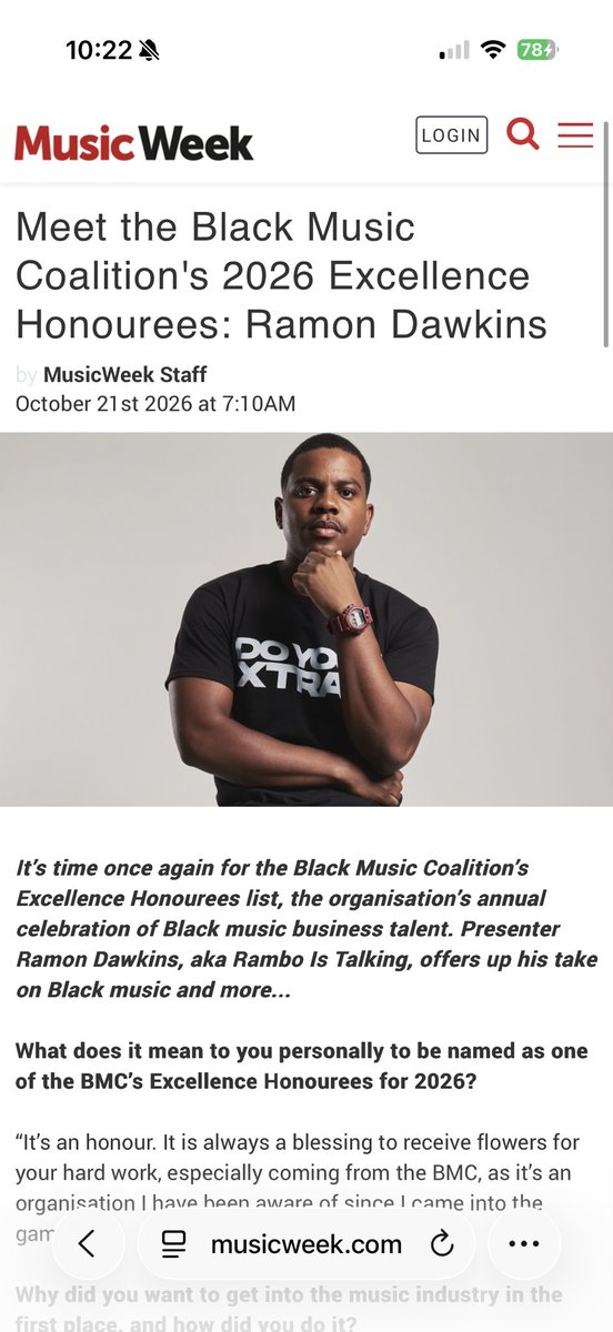 ramboistalking's tweet photo. Thank you @MusicWeek and BMC https://t.co/CERprdcZx8