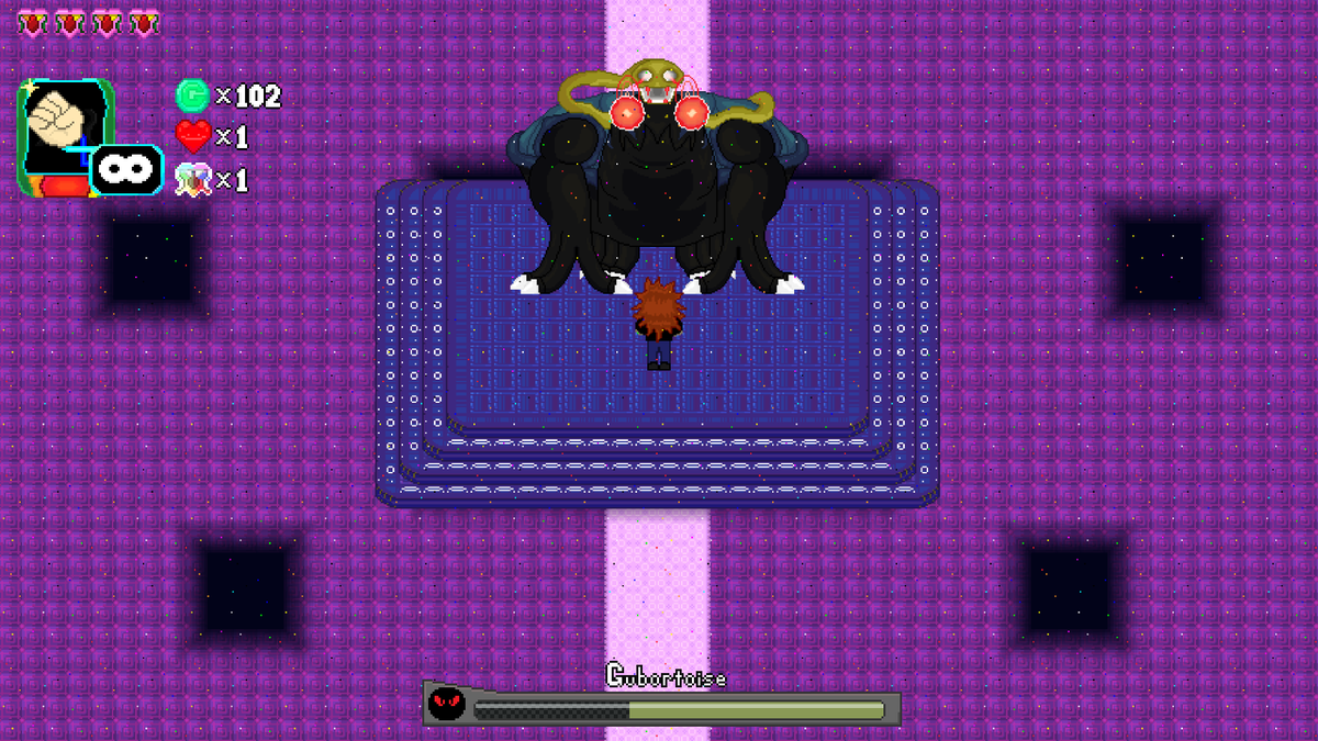 TheGranderGame's tweet photo. The Gubortoise may be slow and steady but he still packs a punch! Square up to him and stand your ground or he'll summon hordes of enemies to beat you down!

#indiegame #demo #BossFight 

You think you can beat him? Check out the demo: https://t.co/1RFWGQWoyQ... https://t.co/JjJ1VMr5Kh