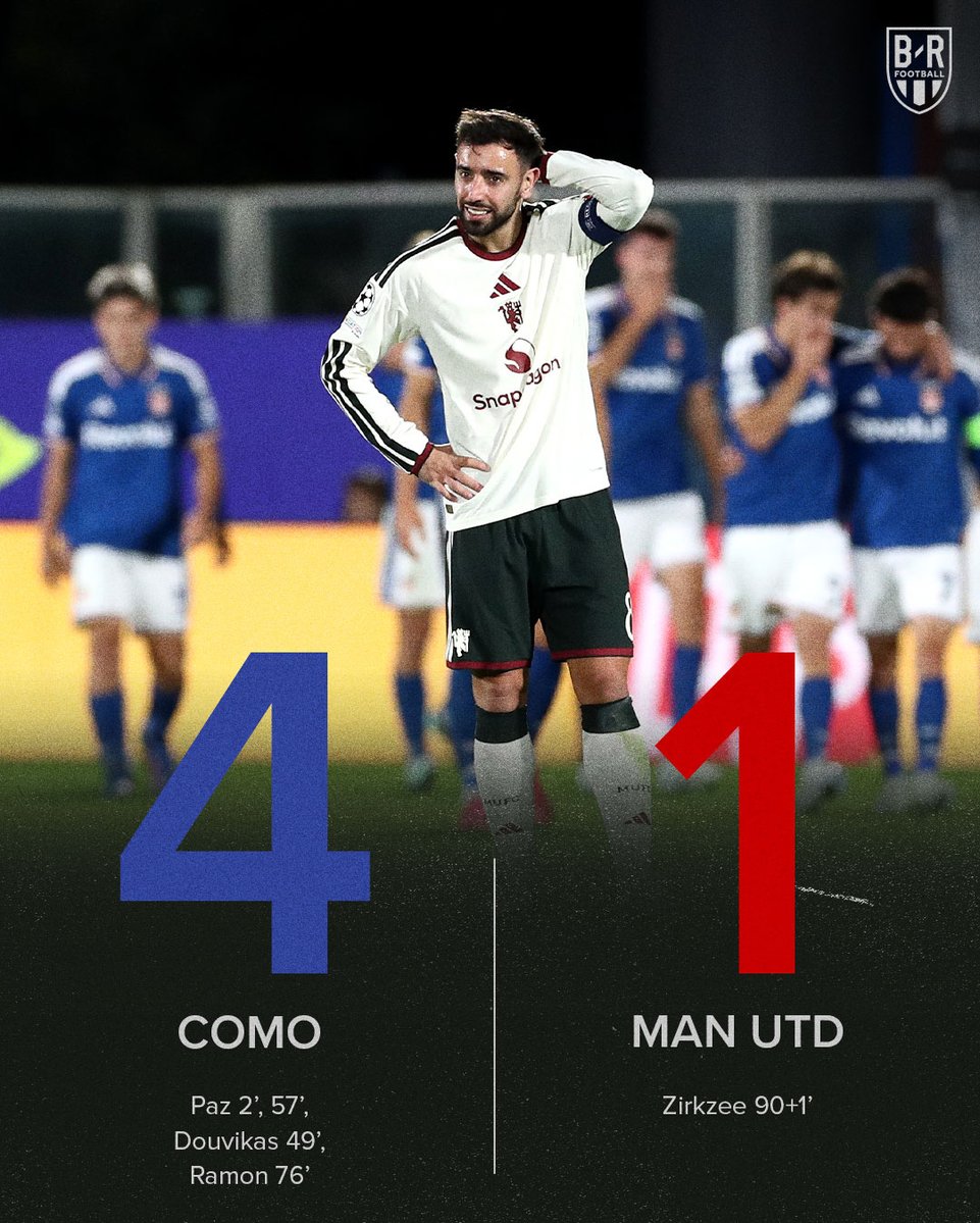 brfootball's tweet photo. Man Utd get thrashed by Como and extend their winless run to SEVEN games 😳 https://t.co/JcYPltlAp7