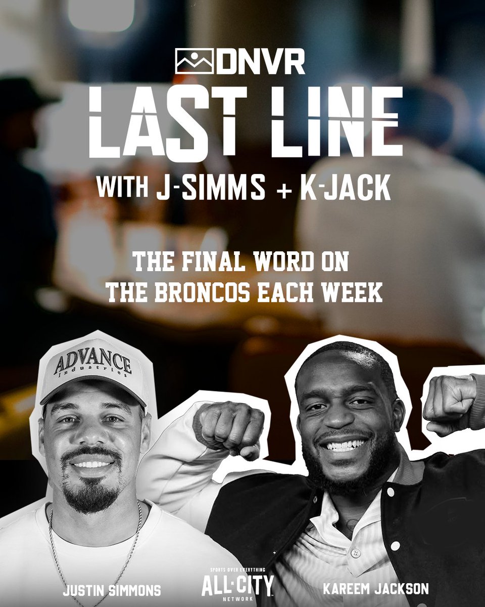 TheLastLinePod_'s tweet photo. 🚨 INTRODUCING: THE LAST LINE

The newest Broncos show with @jsimms1119 and @ReemBoi25 🗣️

New episodes every Wednesday starting TONIGHT at 7 PM! https://t.co/BO84TWLgZH