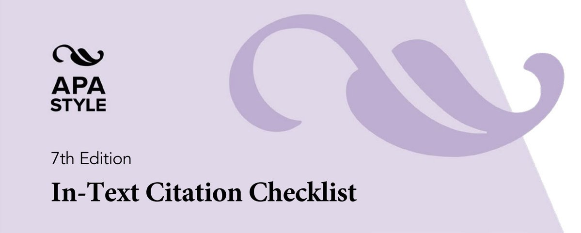 APA_Style's tweet photo. In an #APAStyle paper
🔹 each work you cite should appear in the reference list, and
🔹 each work in the reference list should be cited in the body of your paper at least once.

Download our free in-text citation checklist here:
🔗 https://t.co/HOGAcfsjsJ

#AcademicWriting #APA7 https://t.co/jeQXO5pJGc