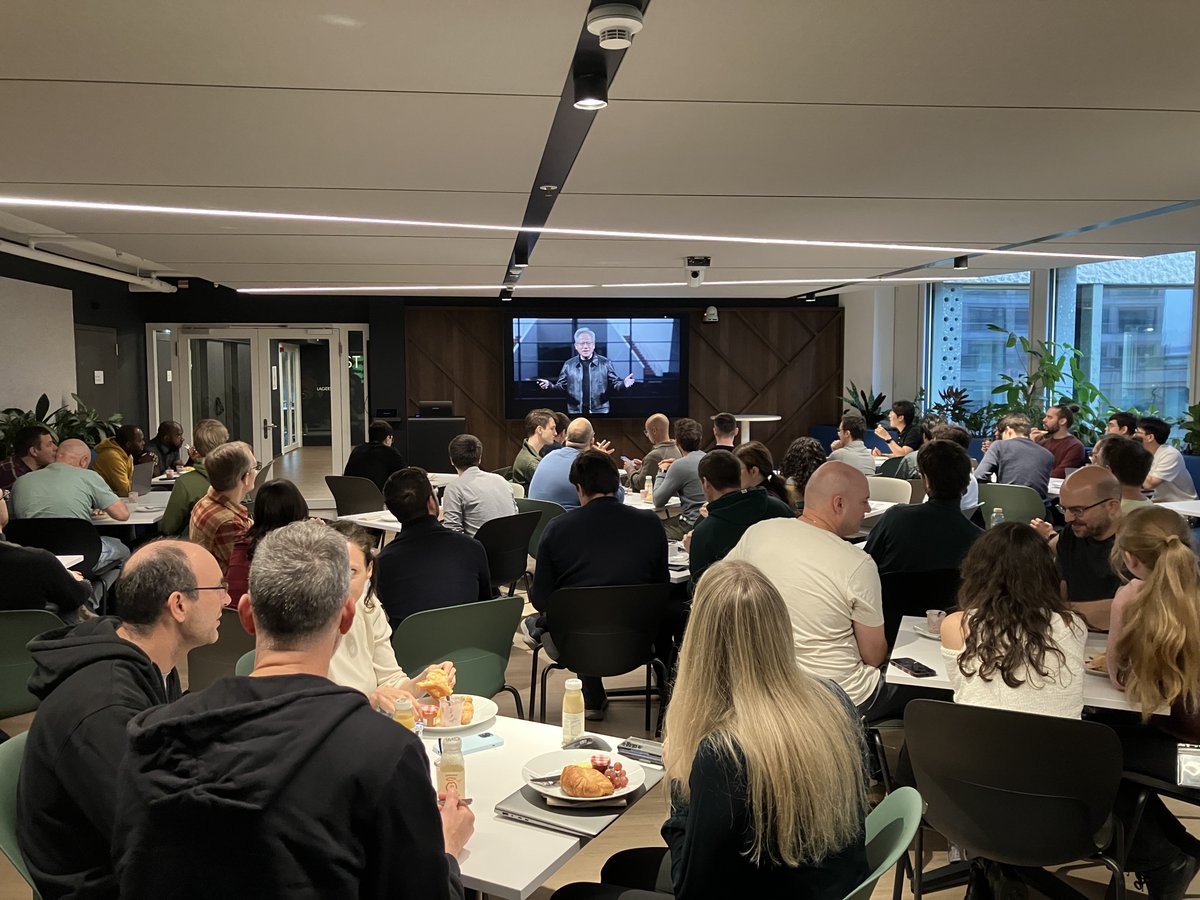 NVIDIAGTC's tweet photo. Loved seeing the photos come in from our 100+ watch parties held across 30+ countries as people gathered to watch Jensen deliver his keynote live in Berlin. 🌍

In case you missed it, watch the replay → https://t.co/83ihV3JHYB https://t.co/HbBeMhJfu5