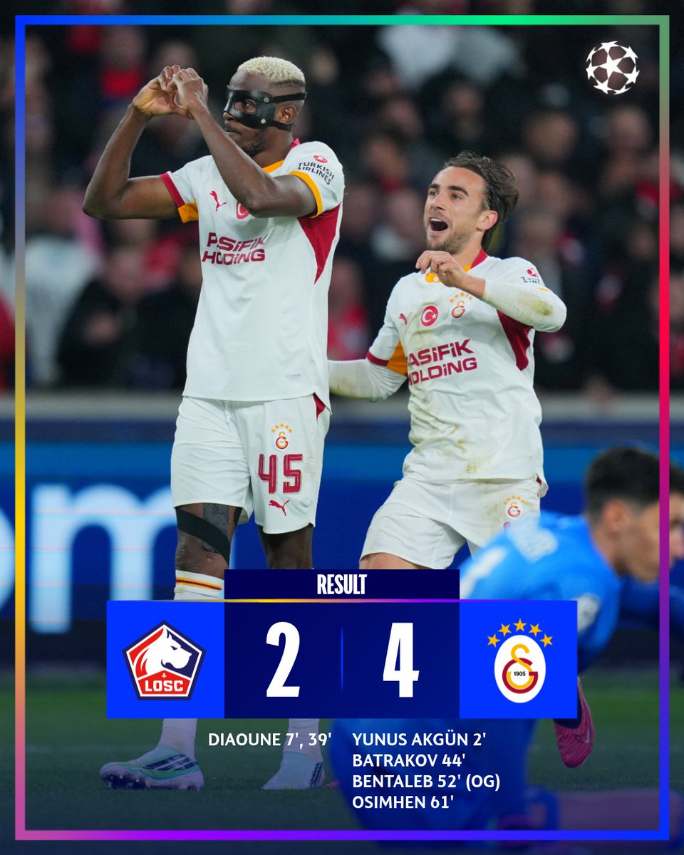 ChampionsLeague's tweet photo. First win for Galatasaray 💪

#UCL https://t.co/Jrw94qNgG0