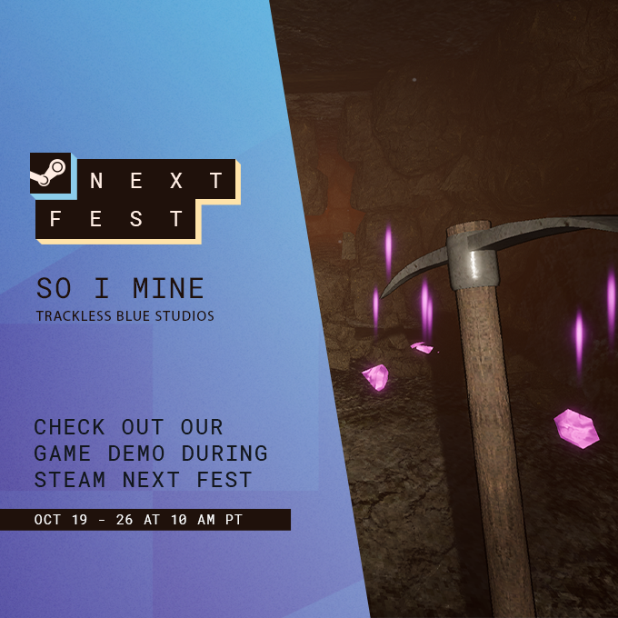 tracklessblue's tweet photo. Working on another patch for So I Mine for #WishlistWednesday. 

Parts are a little risky but I want to make sure the game feels the best it can for those who try my demo.
Grab your pickaxe and slam it into some deserving rocks!
https://t.co/DCSYNOsatV
#gamedev #indiegame #godot https://t.co/rldKGhIyOp