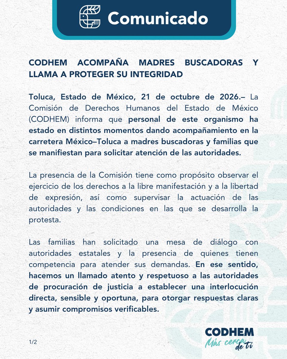 CODHEM's tweet photo. 🚨 #Comunicado https://t.co/38lfbR1Nmk