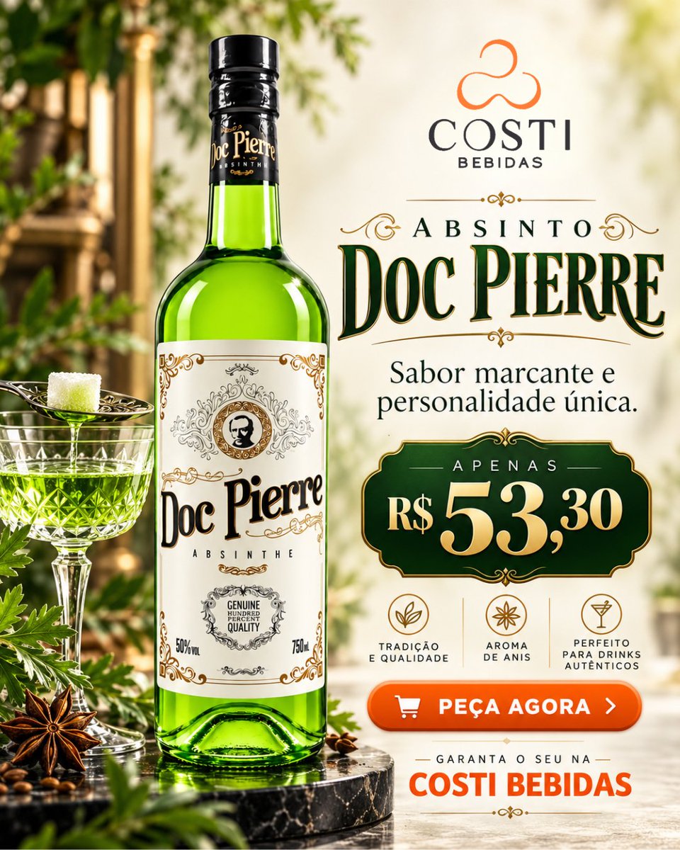 costibebidas's tweet photo. 🌿 Absinto Doc Pierre: intenso, aromático e com o tradicional perfil de anis.
🔥 50% vol.
💰 R$ 53,30
📍 Av. Benjamin Constant, 1871
📲 (51) 99226-2282
🌐 https://t.co/TVvA8TxZ2e
#CostiBebidas #Absinto #DocPierre https://t.co/1O3recQV3B