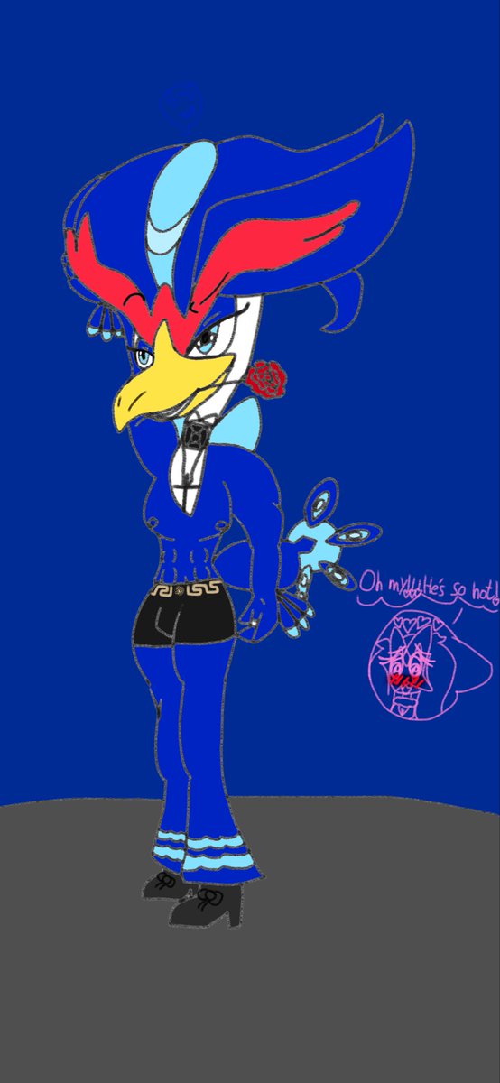 DarjaMolinaro's tweet photo. #pokemon #quaquaval #meowscarada #Antoniothequaquaval #handsome #hearts #inlove #redrose #smirk #charming #loop #boxershorts #versace #blushingred #slim #muscles #biceps #sixpack #fun #cute #kawaii #myartwork Hi guys! Now it’s his turn to impress her! Matilda loves it! Enjoy!X3❤️ https://t.co/4zx6bGakHm