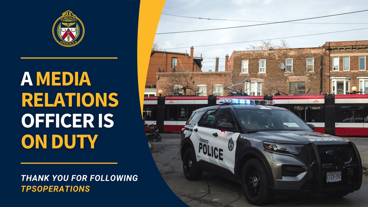 TPSOperations's tweet photo. Good afternoon #Toronto, Constable Ashley Visser is on duty and will be providing updates on what's happening in the city ^av https://t.co/73gwJzpuIW