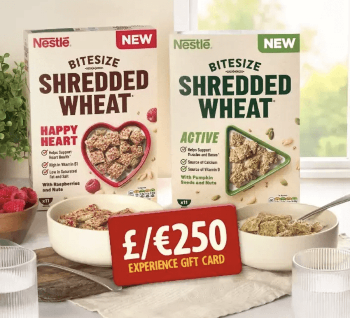 freesamplescouk's tweet photo. 🥣 Win a £/€250 Experience Day Voucher PLUS two boxes of Shredded Wheat cereal! 🎟️✨

Enter Nestlé’s FREE competition 👇
https://t.co/cIovTXXl5u
📅 Draw: 11 December 2026, 23:59. T&amp;Cs apply. https://t.co/afQtX9mDj2