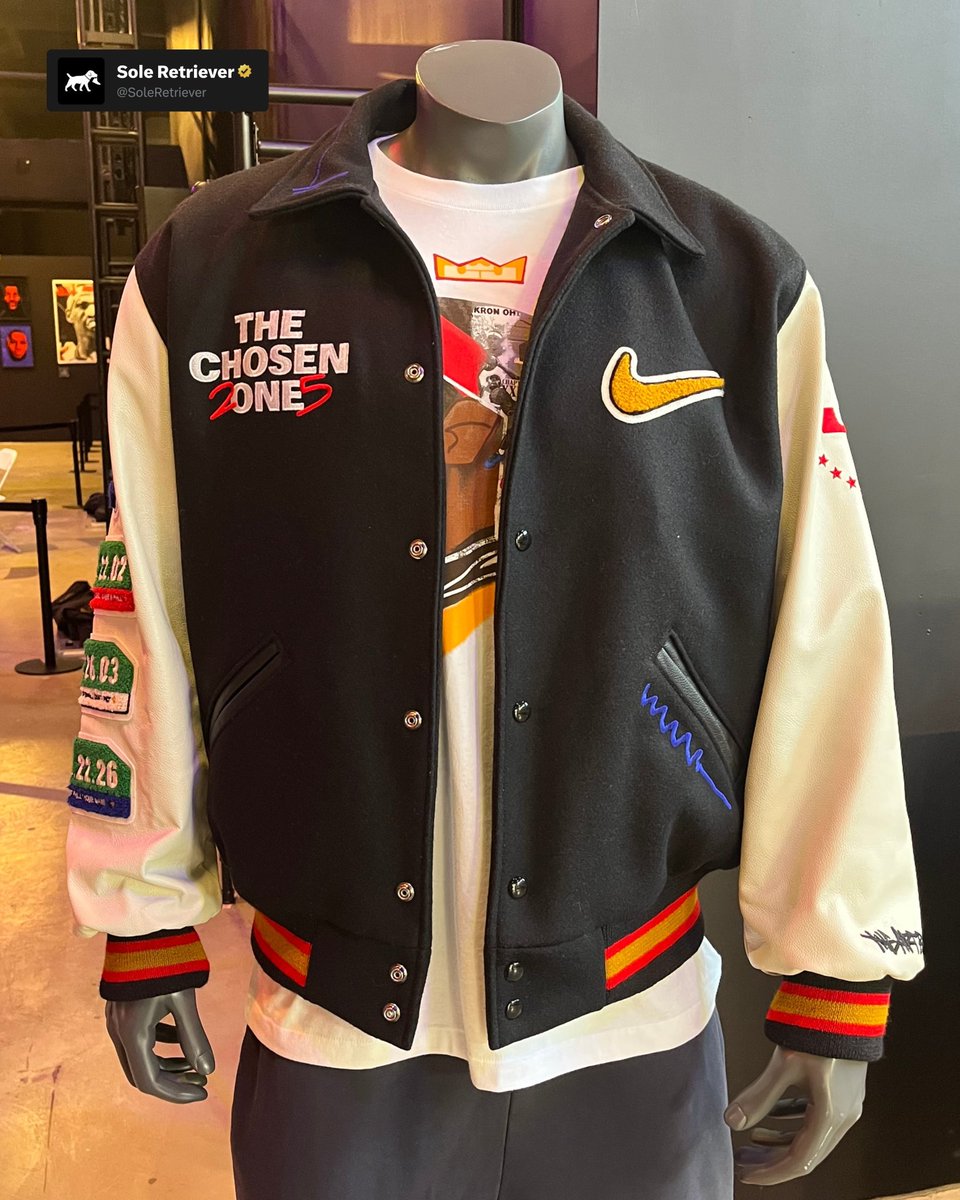 SoleRetriever's tweet photo. CLOSER LOOK: LeBron James  x The Art Bully x Settlemier x Nike Jacket 👑 https://t.co/9tOISX09yd