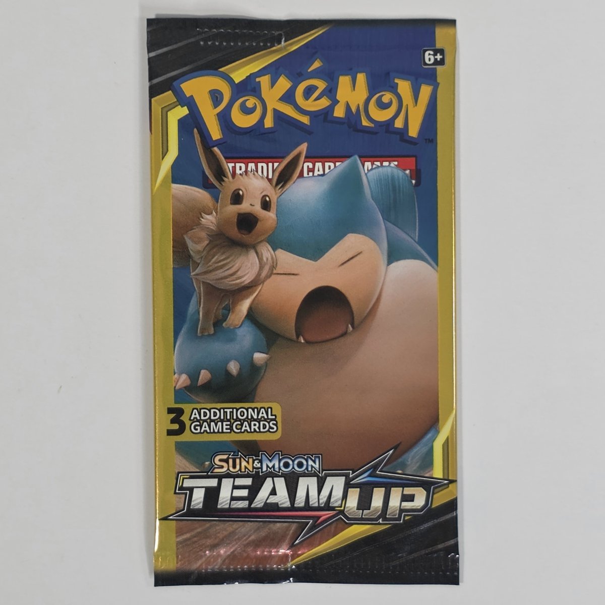 CollectorSelect's tweet photo. Pokemon TCG Team Up - Mini Booster Pack 3 Additional Game Cards (Eevee &amp; Snorlax Pack Art)

FOR SALE on our eBay Store for $68.88 + $5.98 for shipping: https://t.co/NK6sbN4bQu https://t.co/nrXhgx4uxV