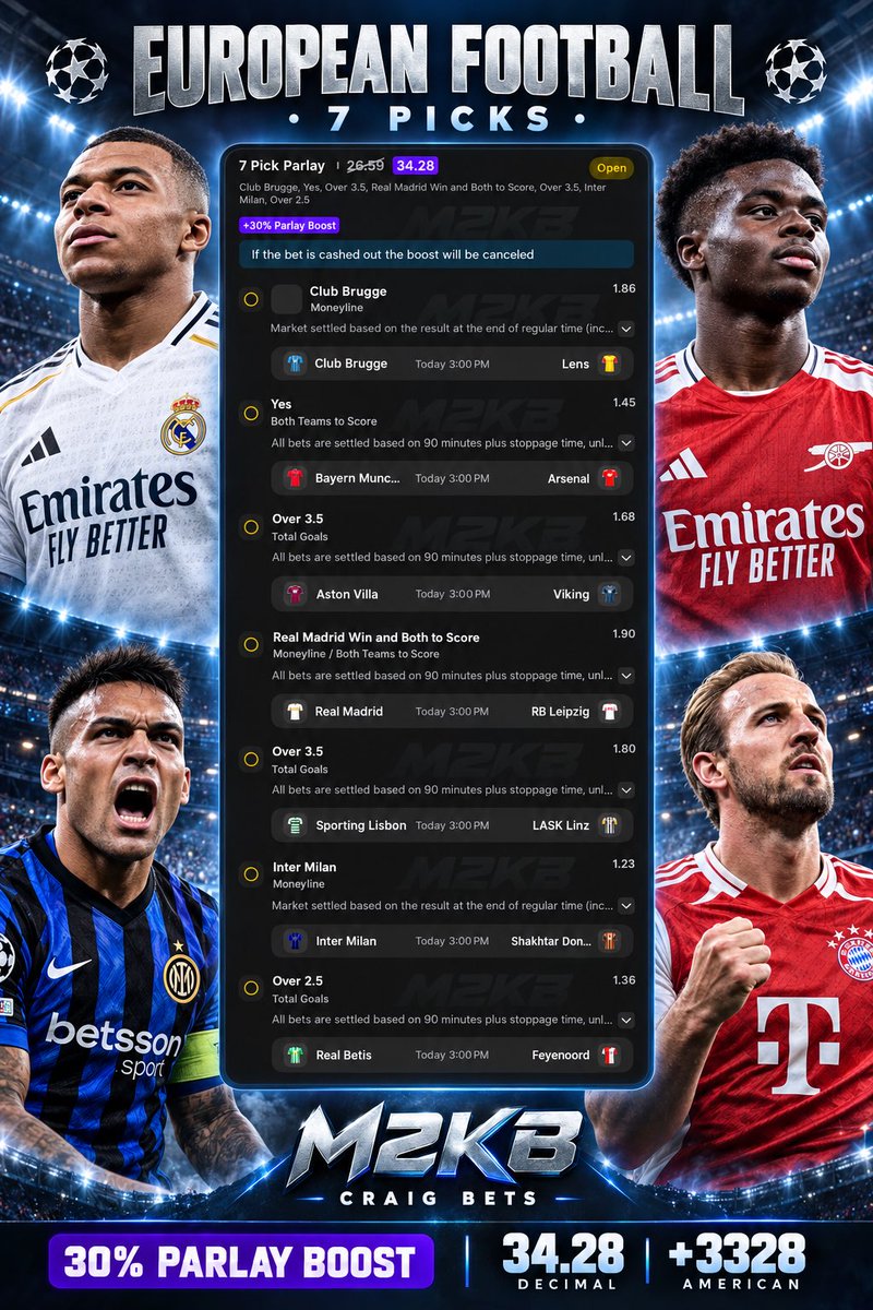 M2KBcraig's tweet photo. Seven matches, and a quiet afternoon is definitely off the agenda. ⚽👀

7 picks • 30% boost • +3328

Which match brings the most goals? #Football #Matchday https://t.co/QXcISdapEM