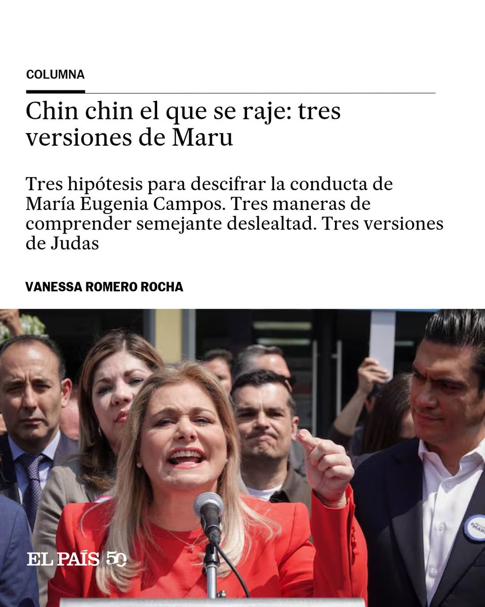 elpaismexico's tweet photo. Columna | La escena electrizó a varios. Analistas creyeron descubrir en aquella bravura a una presidenciable para el treinta. Vicente Fox y Felipe Calderón se personaron en Chihuahua para venerarla. Todos eran Maru. Por  @vannessarr 

🔗 https://t.co/sHinsqP0dP https://t.co/KElcvLYYCP