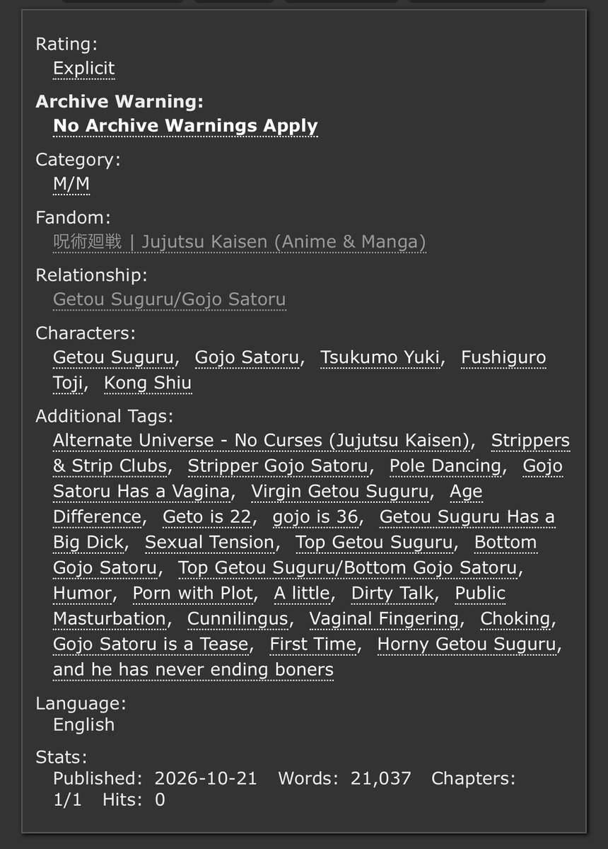 jaegersed's tweet photo. #夏五 #gego heaven sent

— explicit. one shot. 21k words
— 36 y/o stripper!gojo x 22 y/o virgin!geto
— lil bit of plot &amp; lil bit of humour 

🔗 https://t.co/fNVA60xVcd https://t.co/QPNR43NkXz